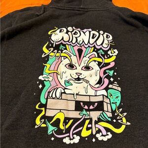 Ripndip Charcoal Black Hoodie with White Tag Detail